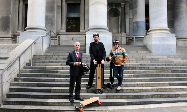 Thumbnail for Proponents for e-scooter laws get on their skates