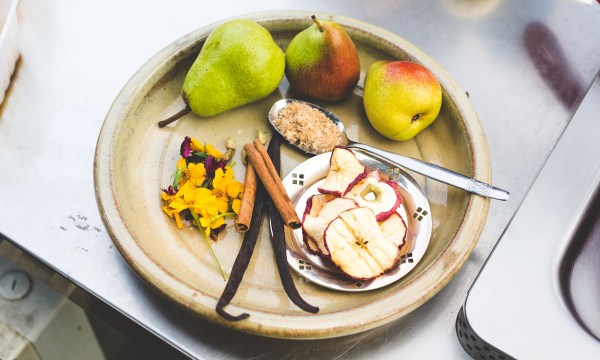 Thumbnail for Recipe: Buttermilk griddle cakes with caramelised pear
