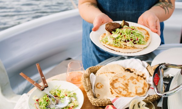 Thumbnail for Falafel and yoghurt flatbreads on Karrawirra Parri